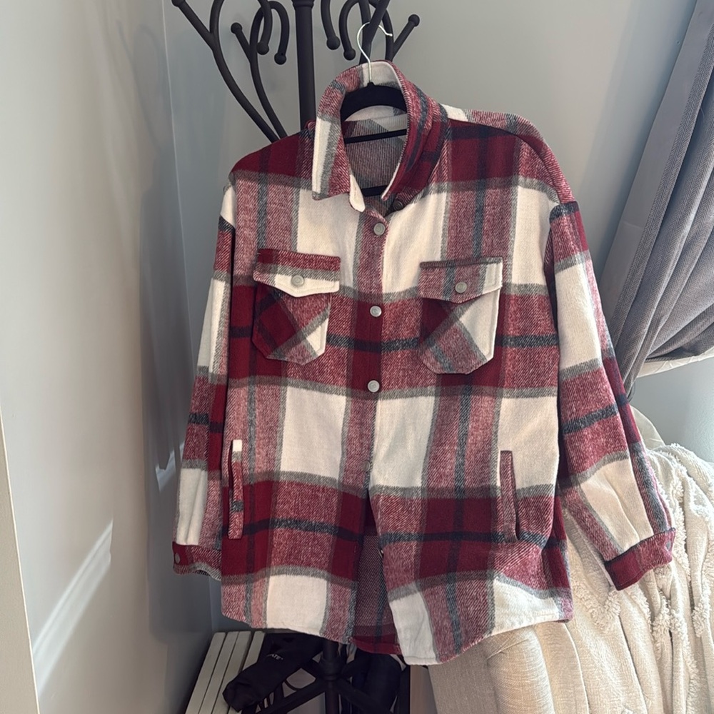 Size Large Burgundy Shacket